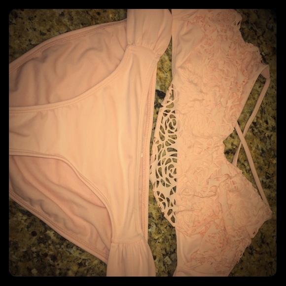 Xhilaration Other - NWOT Blush Pink Lace/Crosses Pack Bikini Set